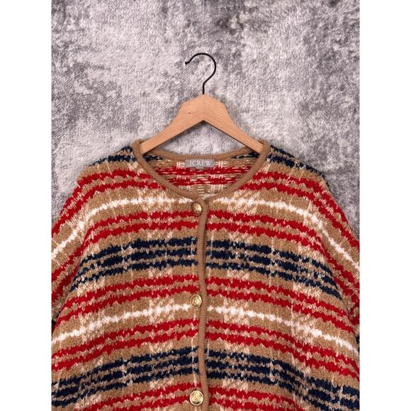 J Crew Lady Jacket 3X Womens Button Sweater In Plaid Boucle Yarn Plus Size - Picture 2 of 9